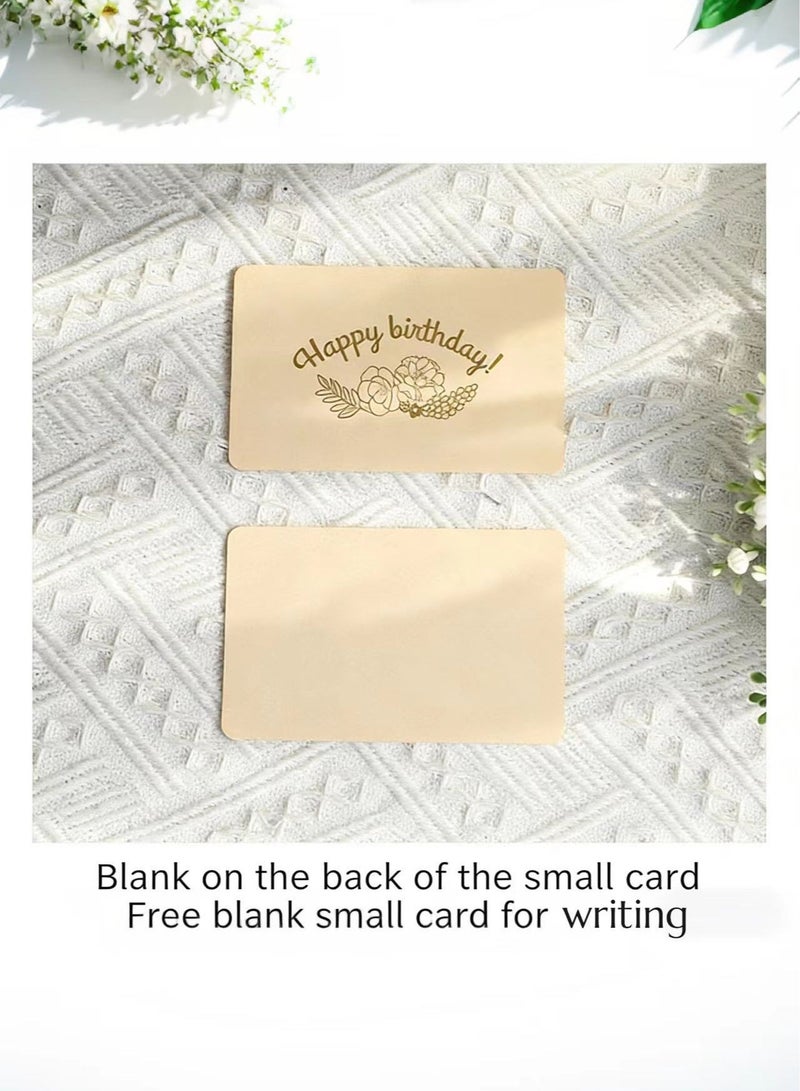 Fuwddy 3D Pop Up Happy Birthday Greeting Card with Envelope - Premium Happy Birthday Card for Women Men Kids, Elegant Gold Embossing Design, Unique Gift for Mom Dad Wife Husband - Image 3
